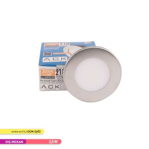 ACK 2,5W 3000K Sıva Altı LED Spot Armatür Saten AH07-01204