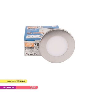 ACK 2,5W 3000K Sıva Altı LED Spot Armatür Saten AH07-01204
