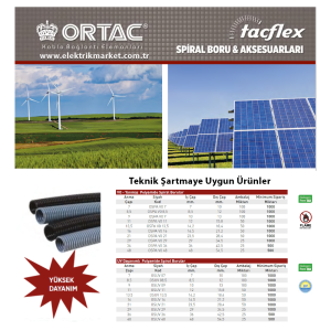 Ortaç 100 Mt 8,5 VO Yanmaz Polyamide Spiral Borular OSPA V0 8,5