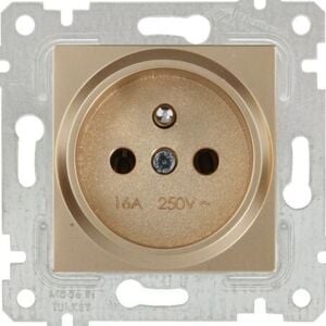 Mutlusan Mek+Tuş UPS Prizi Metalik Altın 2200 615 0280 (Çerçeve Hariç)
