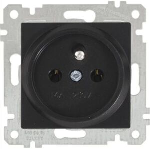 Mutlusan Mek+Tuş UPS Prizi Rita Metalik Siyah- 2200 615 0284 (Çerçeve Hariç)