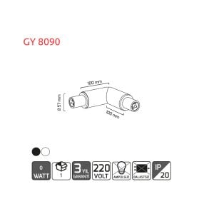 Goya Sıva Üstü ve Sarkıt Lineer Armatür L Dönüş Aparatı  - GY 8090
