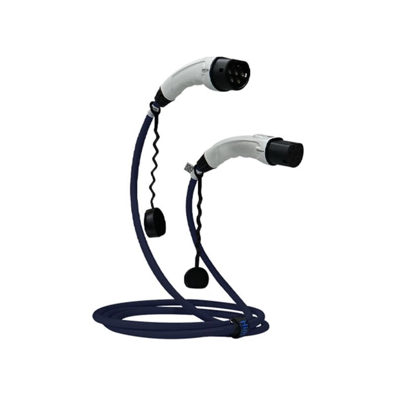 Hims 22kW Destekli Type 2 Soketli 20m Elektrikli Araç Şarj Kablosu Mavi