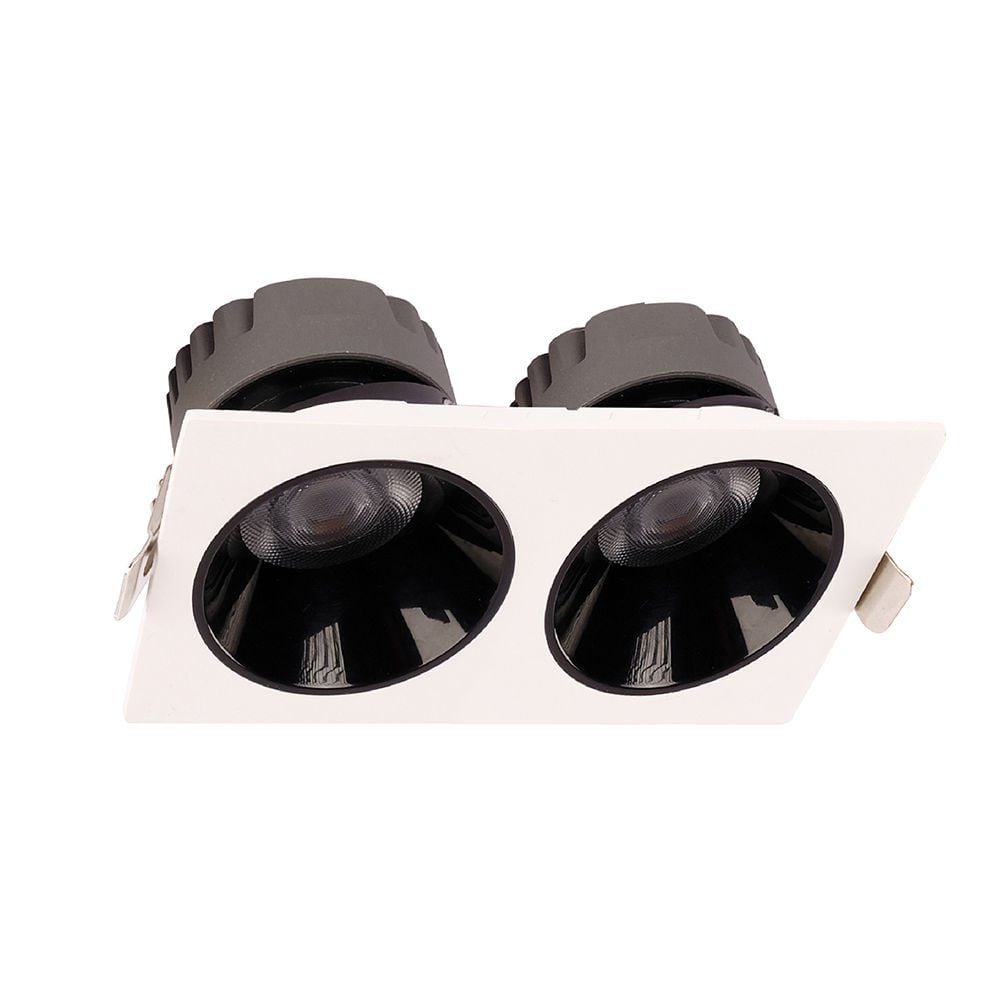 ACK 2x10  3000K Siyah Reflektörlü Beyaz İkili Led Spot Sıva Altı AD10-01600