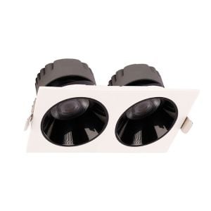 ACK 2x10  3000K Siyah Reflektörlü Beyaz İkili Led Spot Sıva Altı AD10-01600