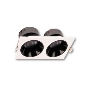 ACK 2x10  3000K Siyah Reflektörlü Beyaz İkili Led Spot Sıva Altı AD10-01600