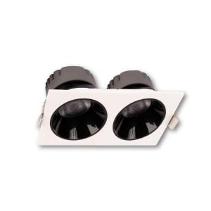ACK 2x10  3000K Siyah Reflektörlü Beyaz İkili Led Spot Sıva Altı AD10-01600