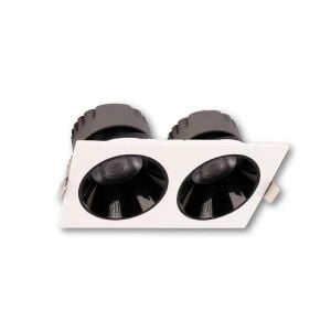 ACK 2x10 4000K Naturel Beyaz Siyah Reflektörlü Beyazİkili Led Spot Sıva Altı AD10-01610