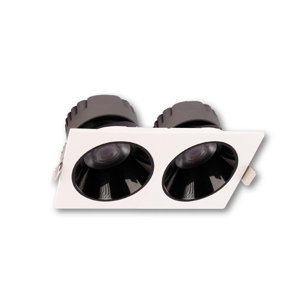 ACK 2x18 6500K Siyah Reflektörlü Beyazİkili Led Spot Sıva AltıAD10-02630