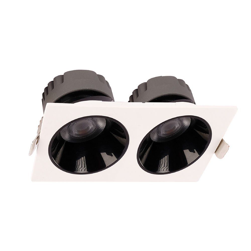 ACK 2x25 4000K Siyah Reflektörlü Beyaz İkili Led Spot Sıva Altı AD10-03610
