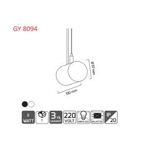 Goya Sıva Üstü ve Sarkıt Lineer Armatür Enerji Girişi Aparatı  - GY 8094
