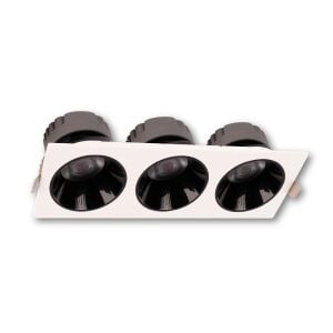 ACK 3x18w 4000K Naturel Beyaz Siyah Reflektörlü BeyazÜçlü Led Spot Sıva Altı AD10-02710