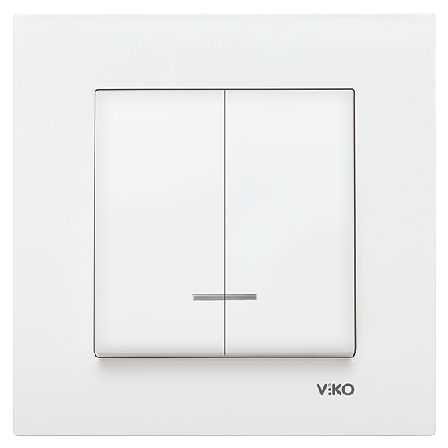 Viko Karre Işıklı Komütator - Beyaz (Çerçeve Hariç) 90967050
