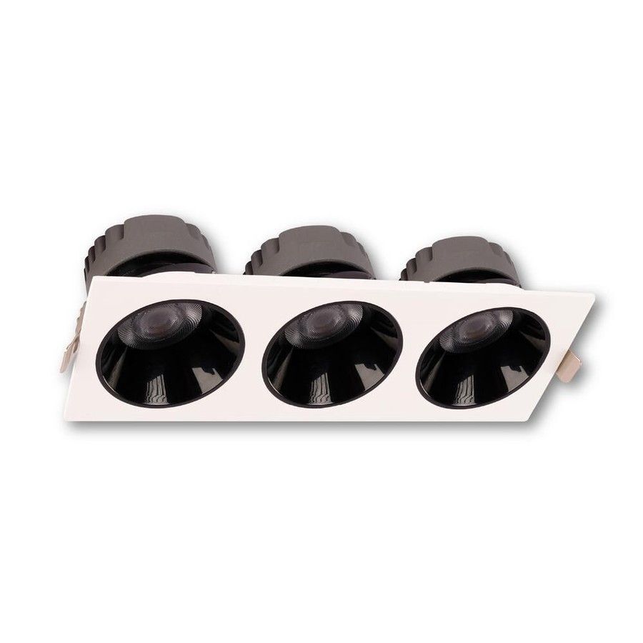 ACK 3x25w 6500K Siyah Reflektörlü Beyaz Üçlü Led Spot Sıva Altı AD10-03730