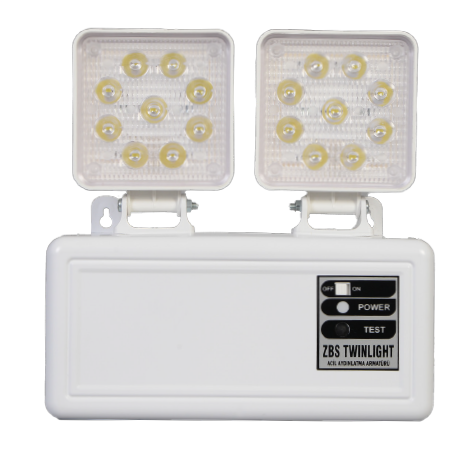 ZBS 2x5Watt TWINLIGHT-MIDI Acil Aydınlatma Armatürü- 180 dk. 90180