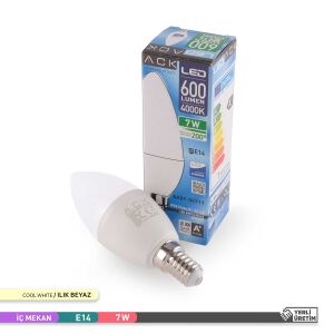 ACK 7W LED Mum Ampul 4000K Naturel Beyaz AA09-00711