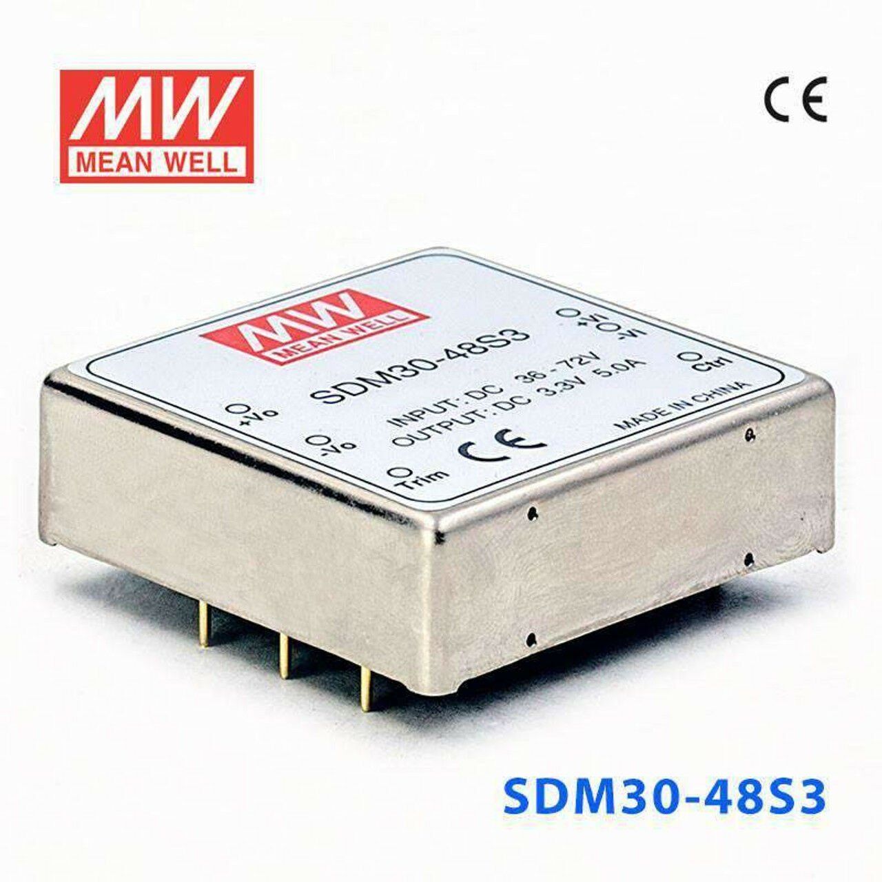 MEANWELL- SDM30-48S3 36~72Vdc>+3.3Vdc 5.0Amp  Dönüştürücü
