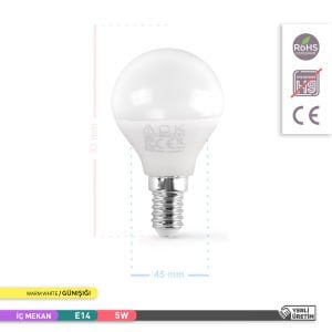 ACK 5W LED Top Ampul 3000K  E14 Duy AA11-00510