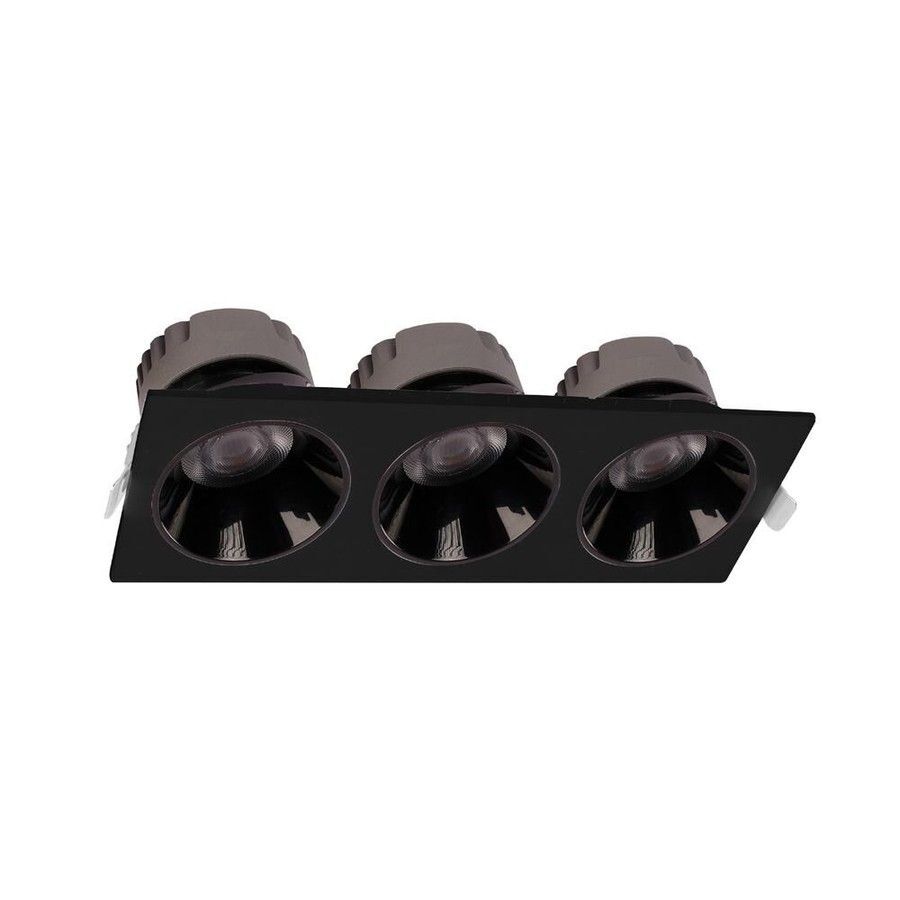 ACK 3x10w 4000K Naturel Beyaz Siyah Reflektörlü Siyah Üçlü Led Spot Sıva Altı AD10-01711