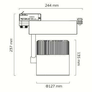 Goya 36W 6500K Beyaz Işık Ray Tipi Led Trifaze Soketli GY 3599 42 B