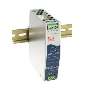 MEANWELL- SDR-75-24 24Vdc 3.2Amp DIN Rail  Ray Montaj