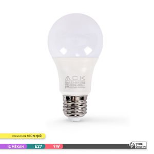 ACK 9W LED A60 E27 Ampul 3000K AA13-00920