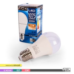 ACK 12W LED A60 E27 Ampul 3000K AA13-01220