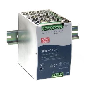 MEANWELL- SDR-480-24 24Vdc 20.0Amp DIN Rail  Ray Montaj
