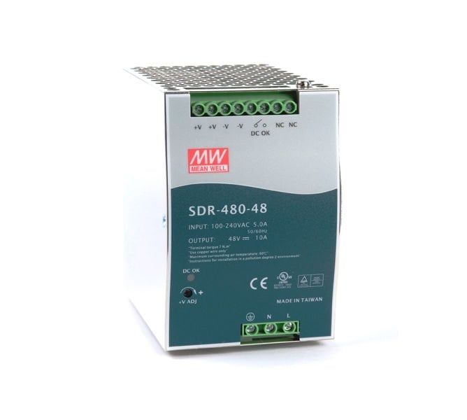 MEANWELL- SDR-480-48 48Vdc 10.0Amp DIN Rail  Ray Montaj