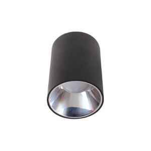 ACK Platin Reflektörlü Siyah Yuvarlak Spot Kasası Sıva Üstü AH03-08651