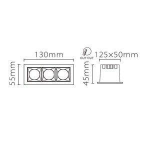 Jupiter Beyaz & Gun Metal 3000K Gün Işığı 3'lü LED Spot LS494 S