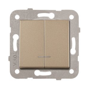 Viko Artline Novella Işıklı Komütator (Çerçeve Hariç) Bronz