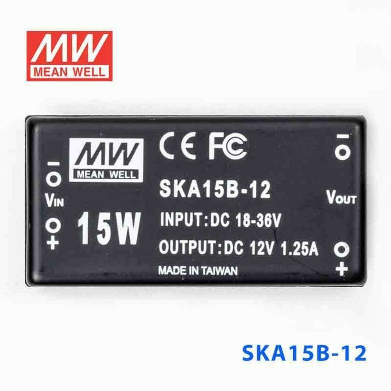 MEANWELL- SKA15B-12 18~36Vdc>+12Vdc 1250mA  Dönüştürücü