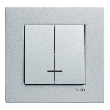 Viko Artline Novella Işıklı Komütator (Çerçeve Hariç) Gümüş