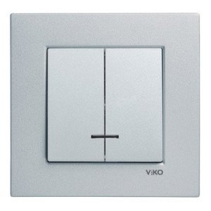 Viko Artline Novella Işıklı Komütator (Çerçeve Hariç) Gümüş
