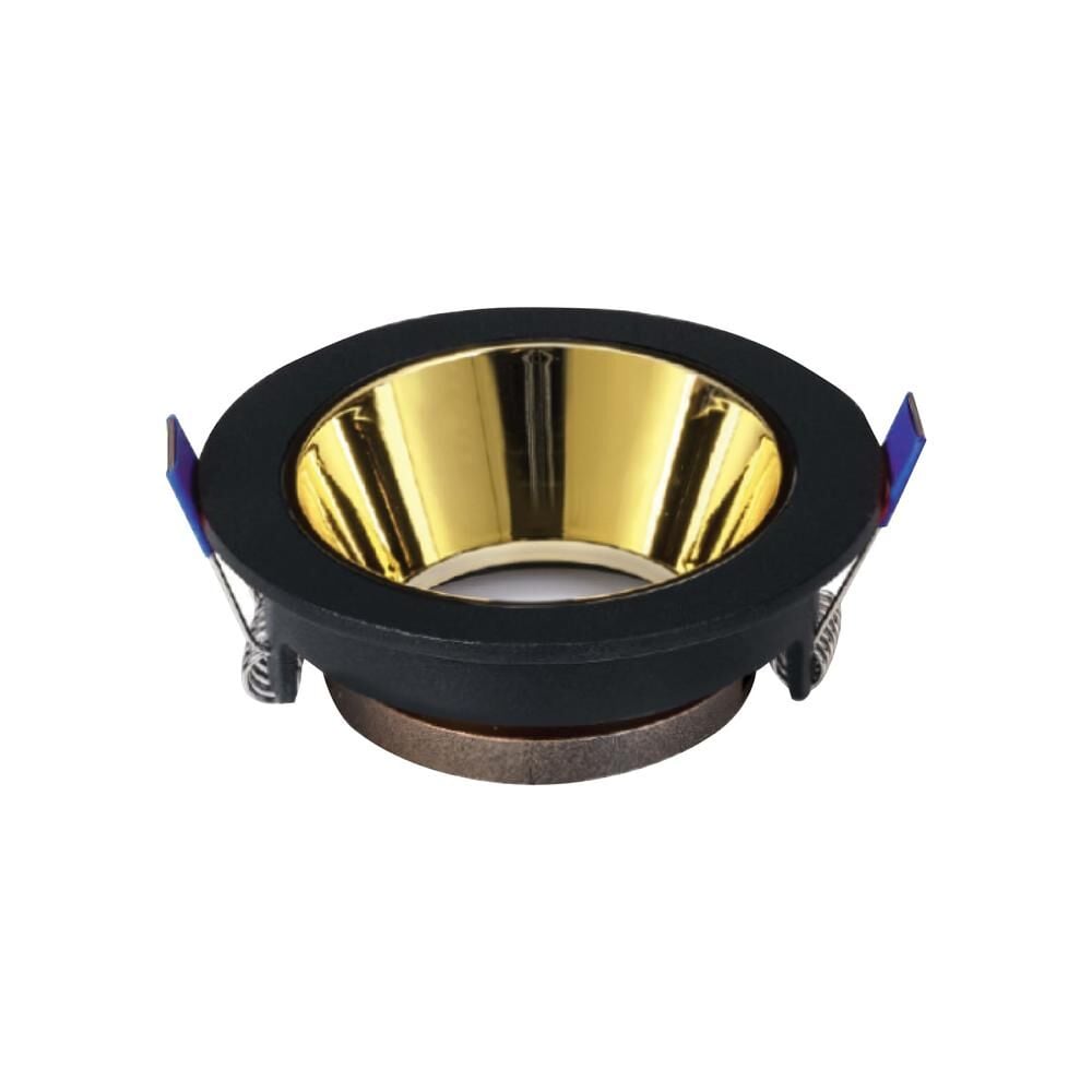 ACK Gold Reflektörlü Siyah Yuvarlak Spot Kasası AH03-08221