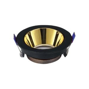 ACK Gold Reflektörlü Siyah Yuvarlak Spot Kasası AH03-08221