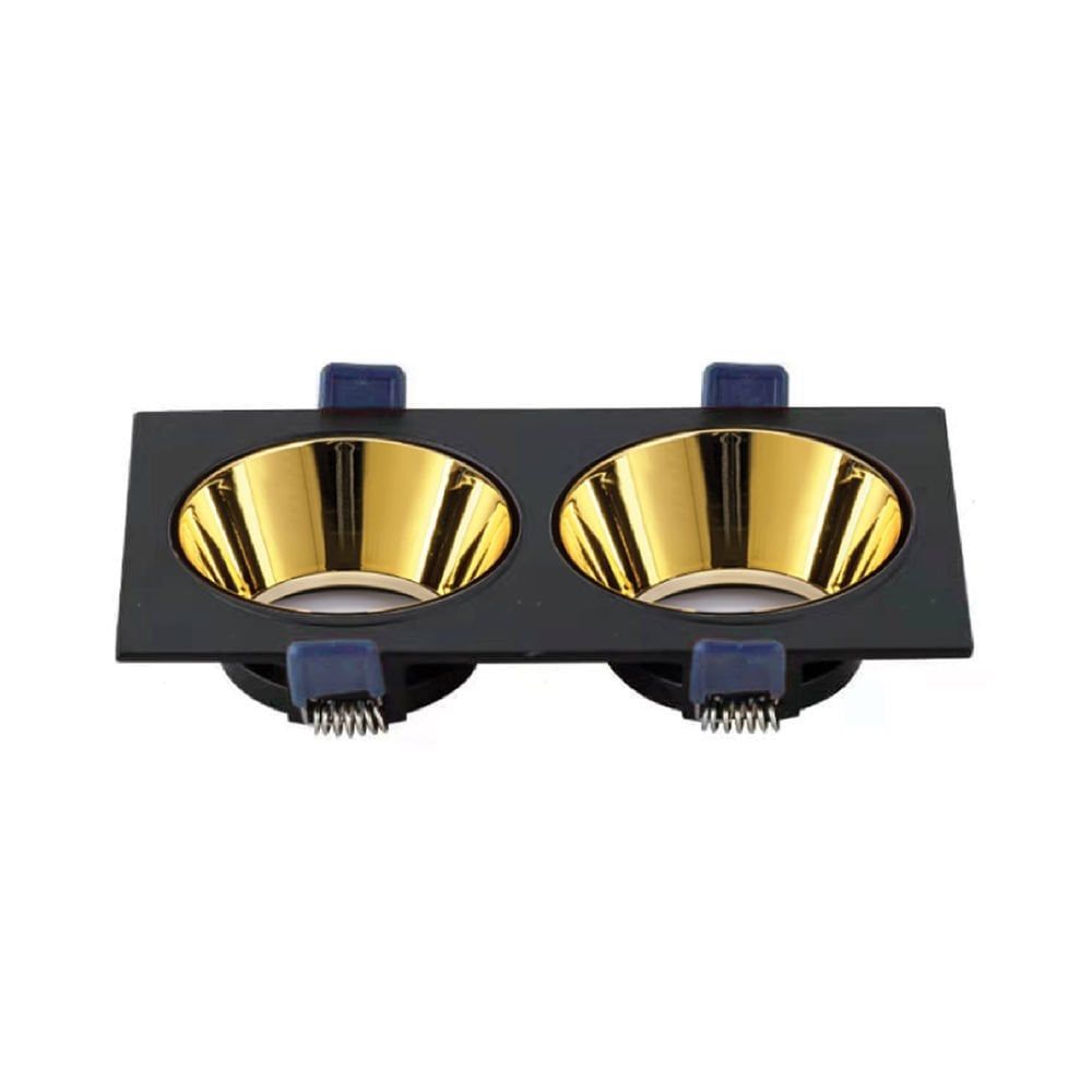 ACK Gold Reflektörlü Siyah Çift Yuvarlak Spot Kasası AH03-08321