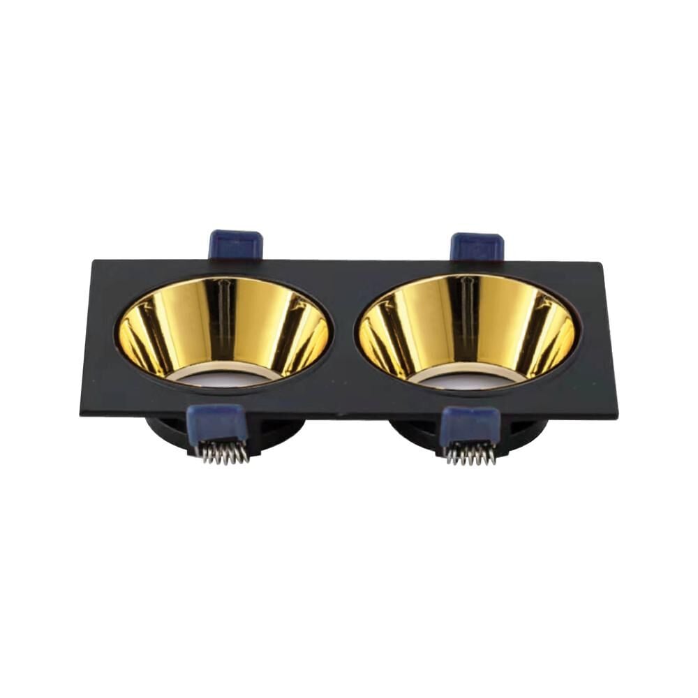 ACK Gold Reflektörlü Siyah Çift Yuvarlak Spot Kasası AH03-08321