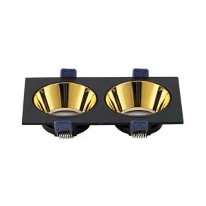 ACK Gold Reflektörlü Siyah Çift Yuvarlak Spot Kasası AH03-08321