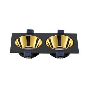 ACK Gold Reflektörlü Siyah Çift Yuvarlak Spot Kasası AH03-08321