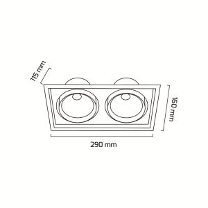 28x2 W COB Ledli Mağaza Armatürleri Goya GY 3052-30
