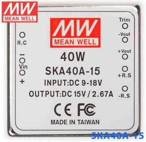 MEANWELL- SKA40A-15 09~18Vdc>+15Vdc 2,67Amp  Dönüştürücü