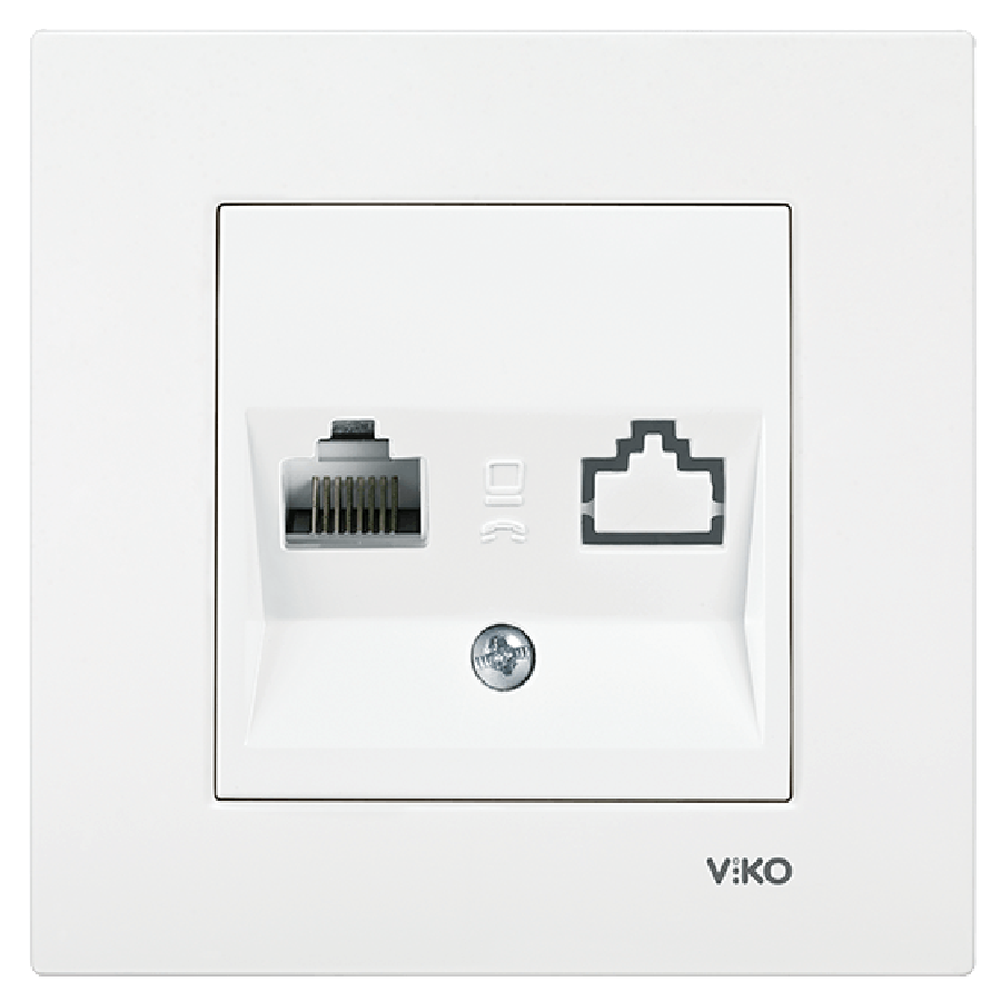Viko Karre Tekli Data Prizi - Beyaz (RJ45 CAT6) (Çerçeve Hariç) 90967078