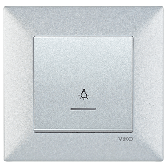 Viko Artline Novella Işıklı Light Anahtarı (Çerçeve Hariç) Gümüş