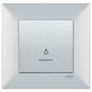 Viko Artline Novella Işıklı Light Anahtarı (Çerçeve Hariç) Gümüş