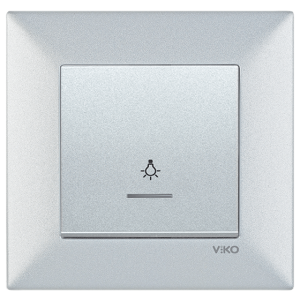 Viko Artline Novella Işıklı Light Anahtarı (Çerçeve Hariç) Metalik Beyaz