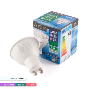 ACK 5W GU10 Difizörlü LED Ampul Yeşil Işık AA24-01555