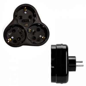 Viko Topraklı Üçlü Fiş Siyah - Priz Yonca 90303300