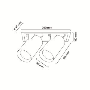Goya 2x30 W COB Ledli Mağaza Armatürleri Goya GY 3152